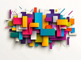 Poster - statistical infographics with abstract geometric designs in vibrant colors