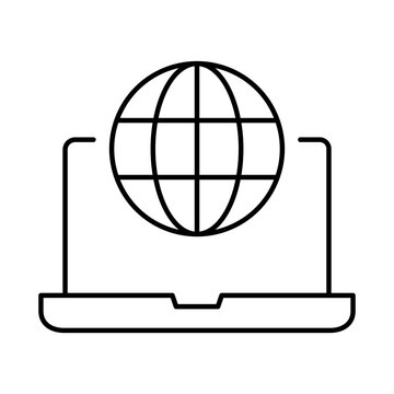 Laptop Line Editable Stroke Icon. PC, Computer Functions, Settings, Technology, Security, Shopping, Wallet, Marketing, Promotion, Communication Collection Vector Illustration.
