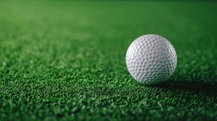 Wall Mural - Close Up of a Golf Ball on a Lush Green Course