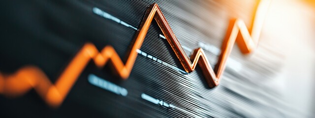 Poster - Abstract representation of financial growth, featuring upward trend lines on a dark background with light accents