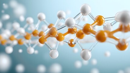Fototapete - Bright and colorful 3D scientific visualization of intricate molecular protein structures perfect for representing biotechnology medical pharmaceutical and healthcare concepts and backgrounds