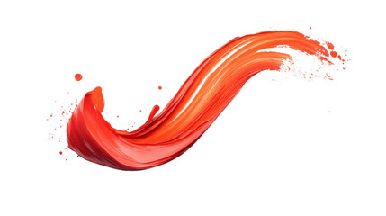 Wall Mural - Red paint brush stroke on transparent background 