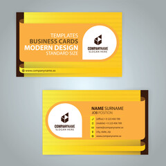 Wall Mural - Set of yellow Modern Corporate Business Card Design Templates, vector eps 10