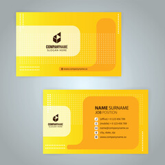 Wall Mural - Set of yellow Modern Corporate Business Card Design Templates, vector eps 10