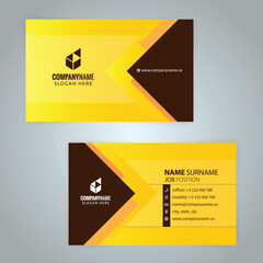 Wall Mural - Set of yellow Modern Corporate Business Card Design Templates, vector eps 10