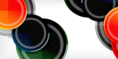 Poster - Abstract background - multicolored circles, trendy minimal geometric design, vector illustration
