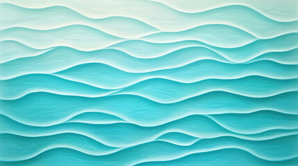 Poster - Serene Soft Curving Ripples in Tranquil Background with Light Aqua and White Tones