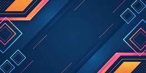 Poster - Professional featuring a dark blue gradient base with dynamic colorful neon outlines Background. Ai Generated