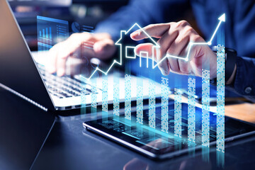 business plan with real estate or property project concepts.residential developer forecasting invest