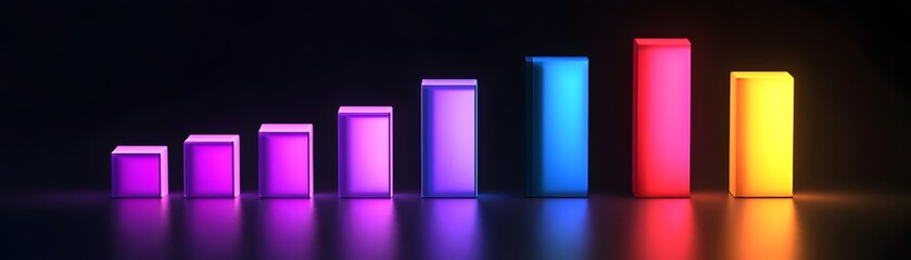 Poster - A vibrant, colorful visualization of bar graphs in varying heights, illustrating data trends