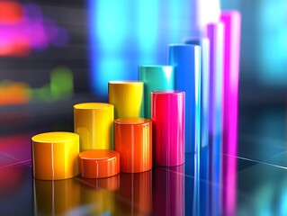 Poster - Colorful graph representing data analysis and business growth visually.