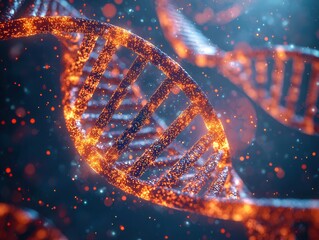 Poster - Futuristic medical event showcasing glowing dna microarray chip laboratory scientific visualization macro detail