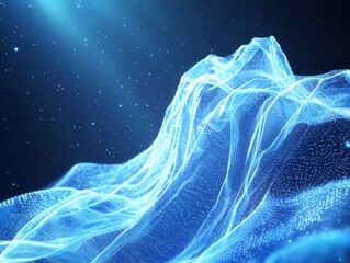 Poster - Futuristic molecular flowing lines digital space abstract background gradient blue environment