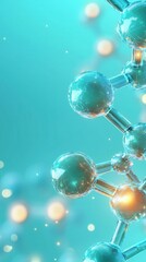 Poster - Innovative molecular design digital space graphic art teal and blue gradient background clean and modern viewpoint