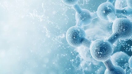 Poster - Futuristic molecular structure abstract space digital art clean gradient background scientific concept
