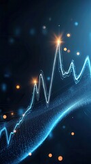 Poster - Dynamic ecg line visualization abstract background digital art modern design professional mood