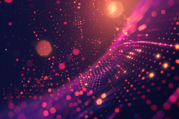 Wall Mural - close up horizontal illustration of glowing abstract cybernetic background