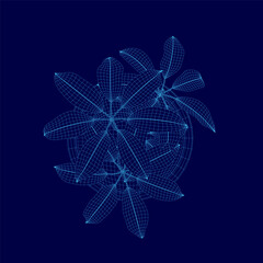 Poster - Blue flower with a lot of detail. The flower is very detailed and has a lot of texture