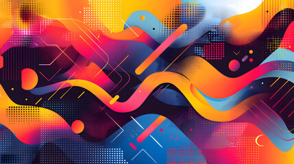 Poster - Abstract background with dynamic effect, modern geometric patterns, generative ai