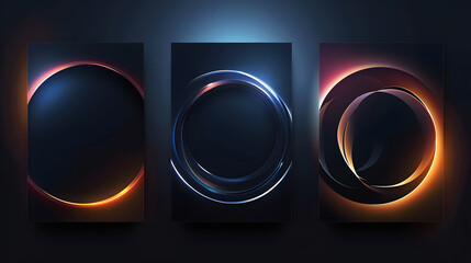 Poster - Abstract cover templates featuring soft gradient circles, generative ai