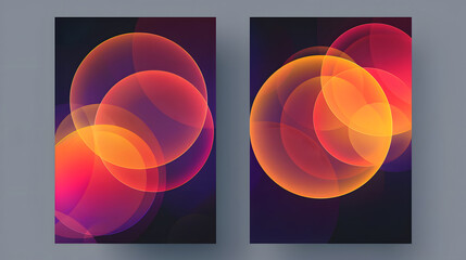 Poster - Abstract cover templates featuring soft gradient circles, generative ai