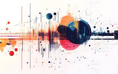 Poster - An abstract artwork featuring vibrant colors and geometric shapes, symbolizing creativity and innovation. This dynamic piece is perfect for design projects and visual storytelling.