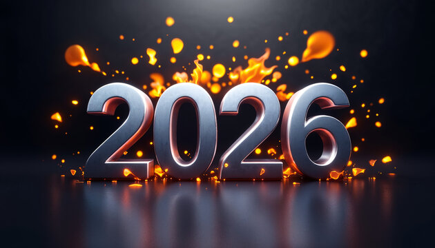 2025, 2026, 2027, 2028, 2029, 2030 date on fireworks background, new year card
