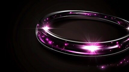 Poster - Glowing Pink Orb Abstract Design Background