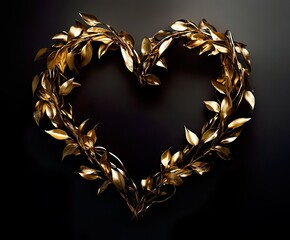 Wall Mural - Modern Heart Shaped Metallic Wreath for Valentines Day Decor