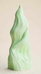 Poster - Elegant abstract green sculpture indoor art space contemporary design minimalist environment close-up viewpoint inviting aesthetic