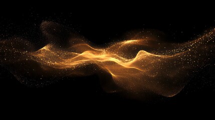 Wall Mural - flowing streams of glowing particles forming an abstract shape.