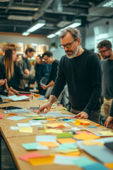 Aufkleber - A creative marketing team planning a new advertising campaign with colorful charts,