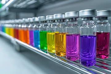 Poster - Growth hormone vials labeled and organized in a storage rack, highlighting proper cataloging,