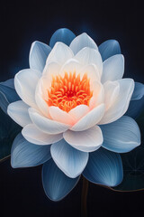 Poster - A water lily in full bloom floating gracefully on a pond,