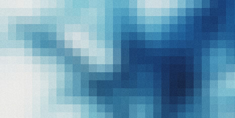 Aufkleber - pixelated blue white pattern generating grainy digital texture, serving contemporary graphic design 