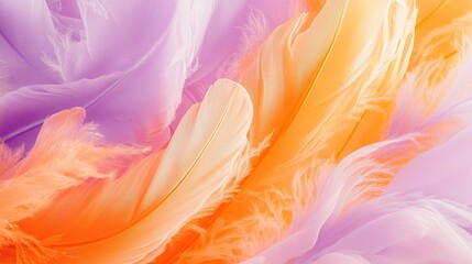 Poster - Gradient patterns of delicate powdery lilac melting seamlessly into orange sherbet