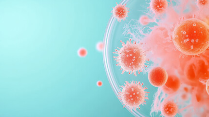 Poster - A detailed close-up of a petri dish with cultured microbiome samples, emphasizing the diversity and complexity of microbial colonies,