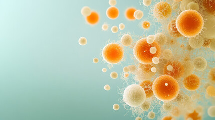Poster - A detailed close-up of a petri dish with cultured microbiome samples, emphasizing the diversity and complexity of microbial colonies,