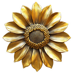 Golden Sunflower Wall Decor - Elegant Metallic Floral Art