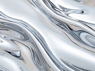Poster - Dynamic metallic sculpture curves abstract art installation modern gallery contemporary environment artistic viewpoint