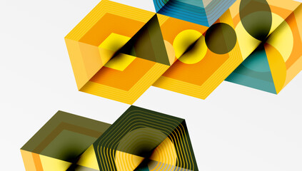 Poster - Hexagons design geometric abstract background