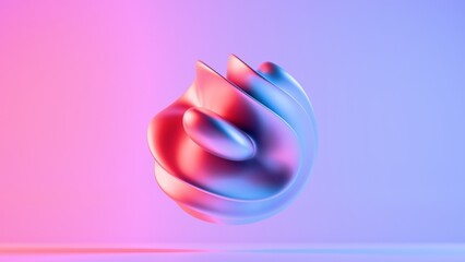 Poster - Abstract Fluid 3D Shape with Gradient Lighting