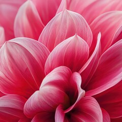 Poster - Macro shot of overlapping dahlia petals in rich magenta and red tones nature floral luxurious mood