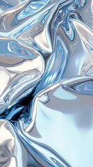 Poster - Futuristic chrome texture reflection macro shot sleek metallic surface modern environment close-up viewpoint