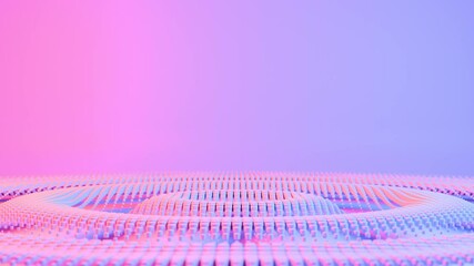 Aufkleber - Abstract 3D Waveform Surface in Pastel Pink and Blue Gradient