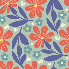 Wall Mural - colorful leaves pattern, vintage elegant colored floral pattern. vector illustration repeatable patt