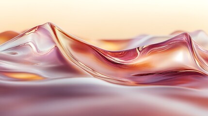 Poster - Abstract Liquid Landscape in Warm Hues