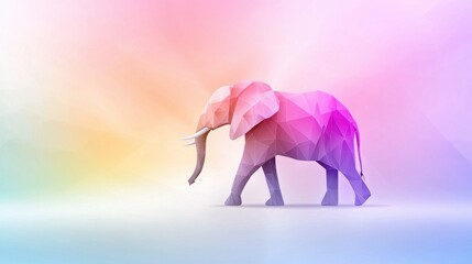 Aufkleber - Minimalist abstract elephant silhouette made of geometric shapes and soft pastel colors, contemporary and stylish design