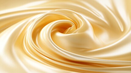 Poster - Silky golden fabric swirling elegantly under warm light in an artistic display of texture and color. Generative AI