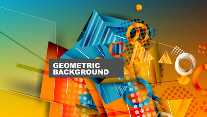 Poster - Abstract background geometric design with colorful gradients